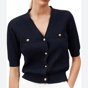 Elegant Navy Blue Women's Sweater